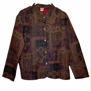 Haband Tapestry Button Up Coat